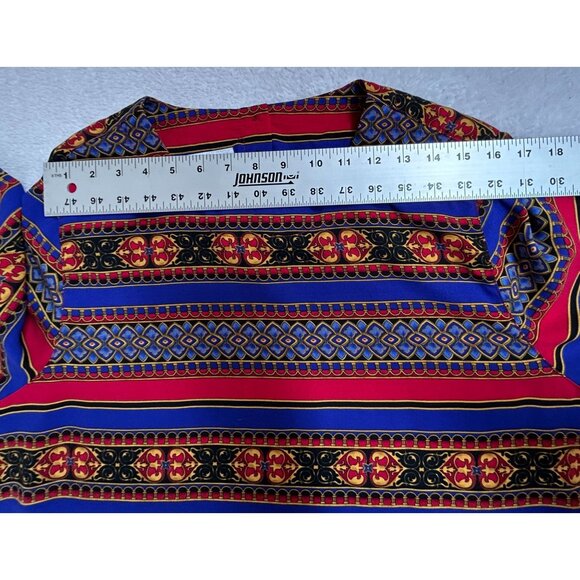 Vintage Alfred Dunner Womens Geometric Stripe Long Sleeve Blouse Retro Size 16 - Picture 6 of 8